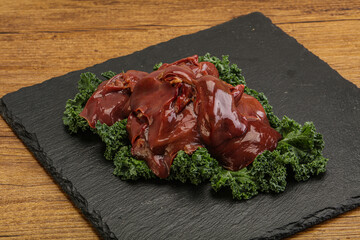 Raw chicken liver for cooking