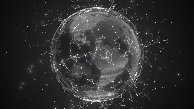 digital network world blockchain background technology