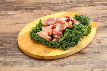 Raw chicken stomach for cooking