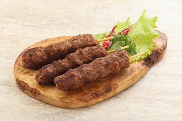 Beef kebab skewer minced meat