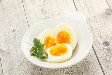 Boiled chicken egg for breakfast