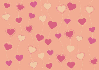 Fototapeta na wymiar romantic pattern with hand drawn hearts