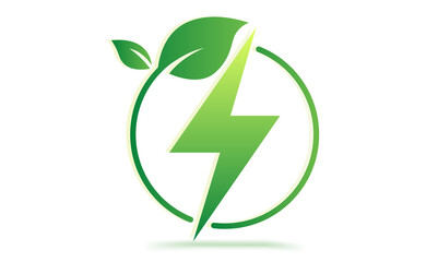 Green electricity icon and symbol vector illustration