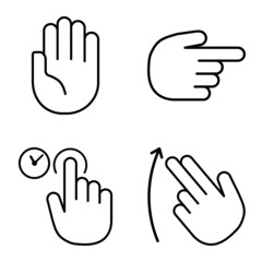 Allhandgestures Flat Icon Set Isolated On White Background