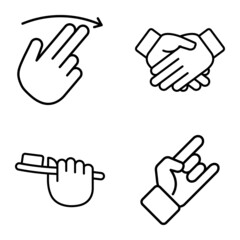 Fototapeta premium Allhandgestures Flat Icon Set Isolated On White Background