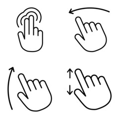 Allhandgestures Flat Icon Set Isolated On White Background