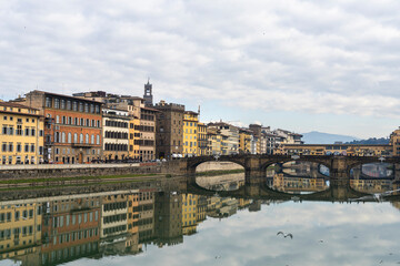 Santa Trinita bridge in Florenze, Italy.