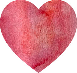 Hand-drawn  watercolor heart for valentine's day on a white background.
