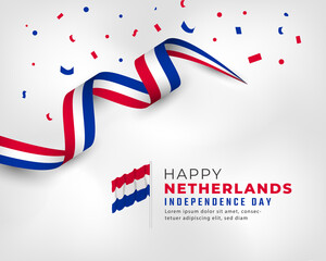 Obraz premium Happy Netherlands Independence Day July 26th Celebration Vector Design Illustration. Template for Poster, Banner, Advertising, Greeting Card or Print Design Element