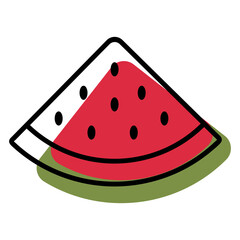Vector flat icon watermelon. On a white background