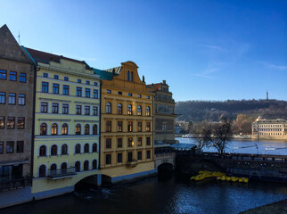 Riverside buildings in Prague, Czech Republic
