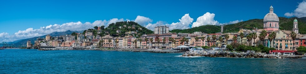 Fototapeta na wymiar Citiscape of Genoa Pegli