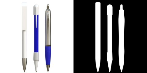 3D rendering illustration of some pens
