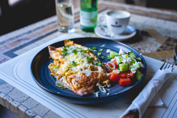 Omelette breakfast.