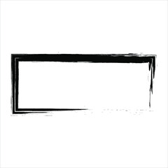 Grunge brush stroke. Black frame. Element for design. Vector illustration isolated on white background. EPS 10