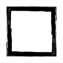 Grunge brush stroke. Black frame. Element for design. Vector illustration isolated on white background. EPS 10
