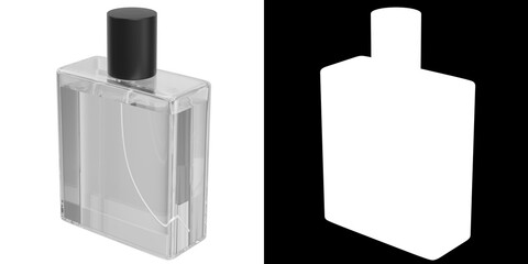 3D rendering illustration of a perfume bottle