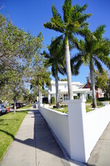 Tampa, FL, USA - 01 19 2022: Beautiful Hillsborough bay bayshore waterfront house in Tampa, Florida