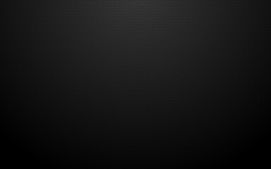 Obraz premium Black background. Dotted dark texture. Elegant wallpaper with soft shadow. Carbon cover design. Minimal website backdrop with light effect. Vector illustration