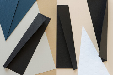 black paper objects with triangles