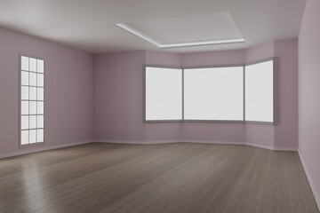 Empty room interior 3d rendering