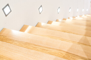 Holztreppe - Massivholz Treppenhaus mit Geländer