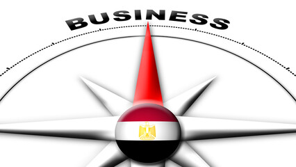 Egypt Globe Sphere Flag and Compass Concept Business Titles – 3D Illustration