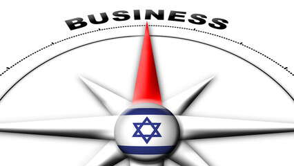 Israel Globe Sphere Flag and Compass Concept Business Titles – 3D Illustration