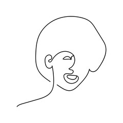 Woman continuous line drawing.Logo, icon, label. Vector