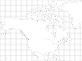 North America simple outline blank map