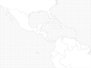 Central America simple outline blank map