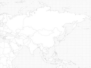 Asia simple outline blank map
