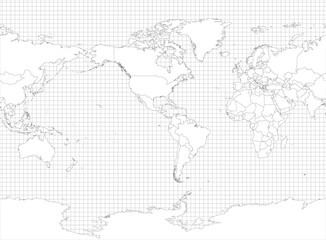 World simple outline blank map