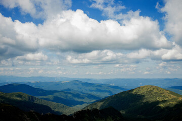 Naklejka premium Incredible view of the mountain range. Mountain landscape