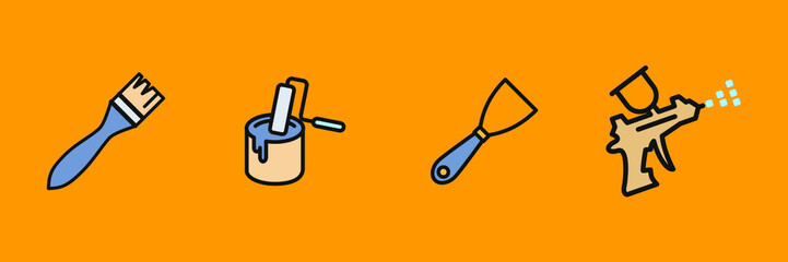 Brushes and Painting icons  symbol vector elements for infographic web