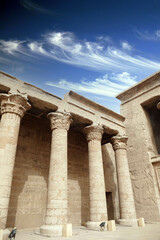 Courtyard columns exterior Temple of Edfu