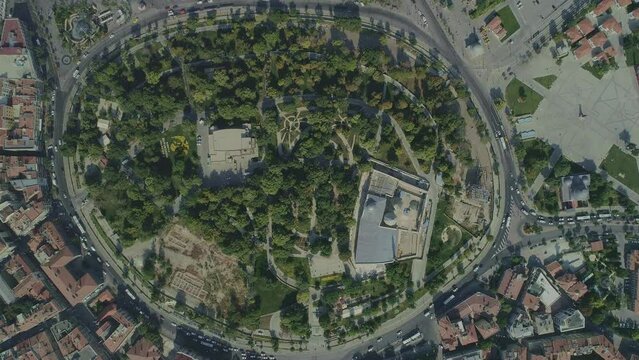bird's eye view of the hill, alaeddin hill, konya