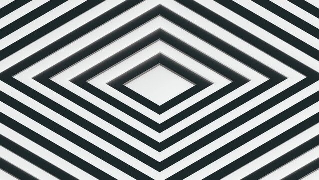 Waving Isometric Black and White 3D Squares