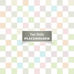 Your media placeholder. Simulate a photo or video. Aspect ratio 1:1. Chess pattern. Vector illustration