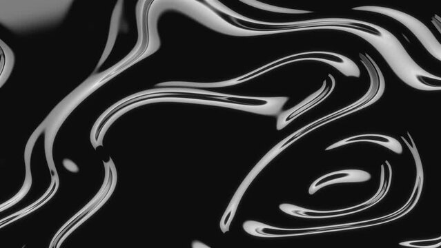Stylish Black Noir Abstract Waves in Rim Light