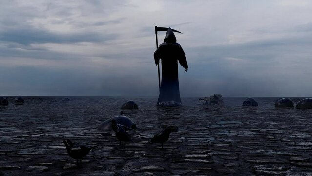 The Grim Reaper and Approaching Death
. High Quality Background Animation

