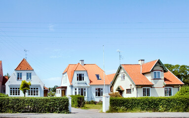 Fototapeta na wymiar Three beautiful houses