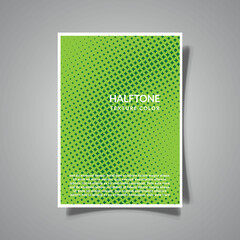 abstract halftone cover green color background template vector design