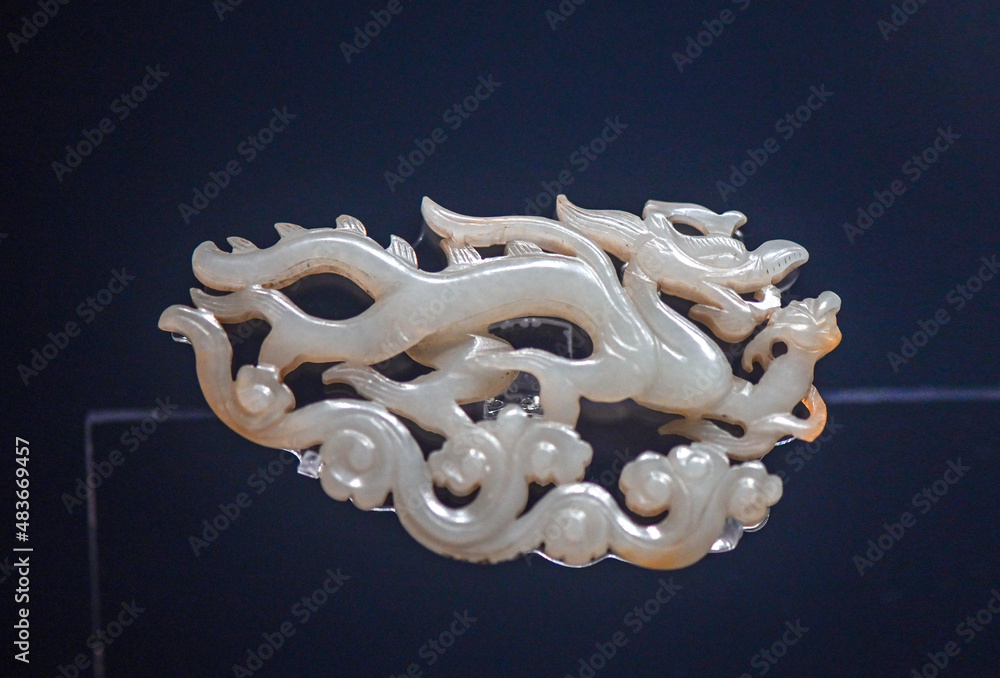 Wall mural exquisite jade carving dragon decorations in ancient china