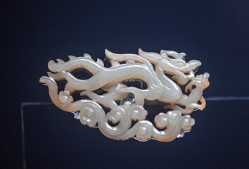 Exquisite jade carving dragon decorations in ancient China