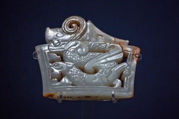 Exquisite jade carving dragon decorations in ancient China