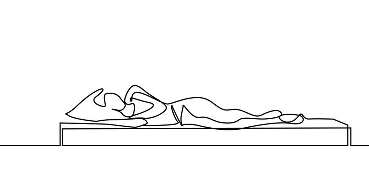 recommend clip art: a woman lying comfortably and comfortably in bed