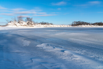 Winter Scene in Raccoon River Park West Des Moines Iowa Midwest