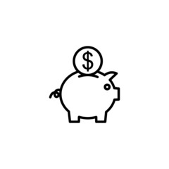 Piggy bank icon. piggy money sign and symbol
