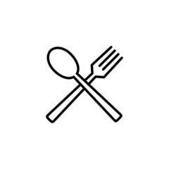 spoon and fork icon. restaurant sign and symbol